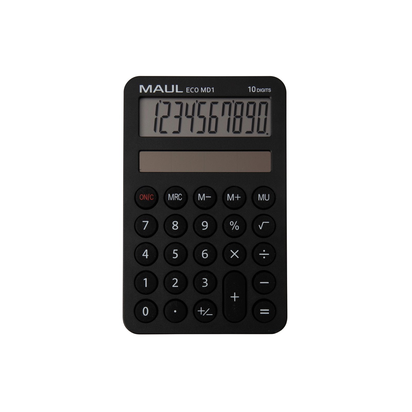 Maul Calculadora Eco Md 1  Calculadora Solar Con 10 Dígitos Y 5 Funciones  Calculadora De Bolsillo De 80% Plástico Reciclado  Calculadora De Escritorio Para Oficina, Escuela  Premio Ángel Azul