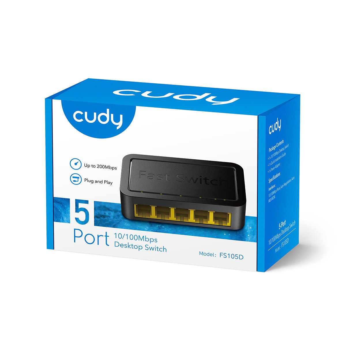 EAN 6971690790035 - Cudy FS105D switch Fast Ethernet (10/100) Negro imagen 3