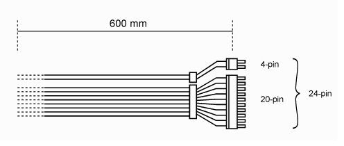 Bequiet Cable De Alimentacion 24 Pines (20 + 4) --> 1x Atx 24 Pines (20 + 4)] 0,60m Negro