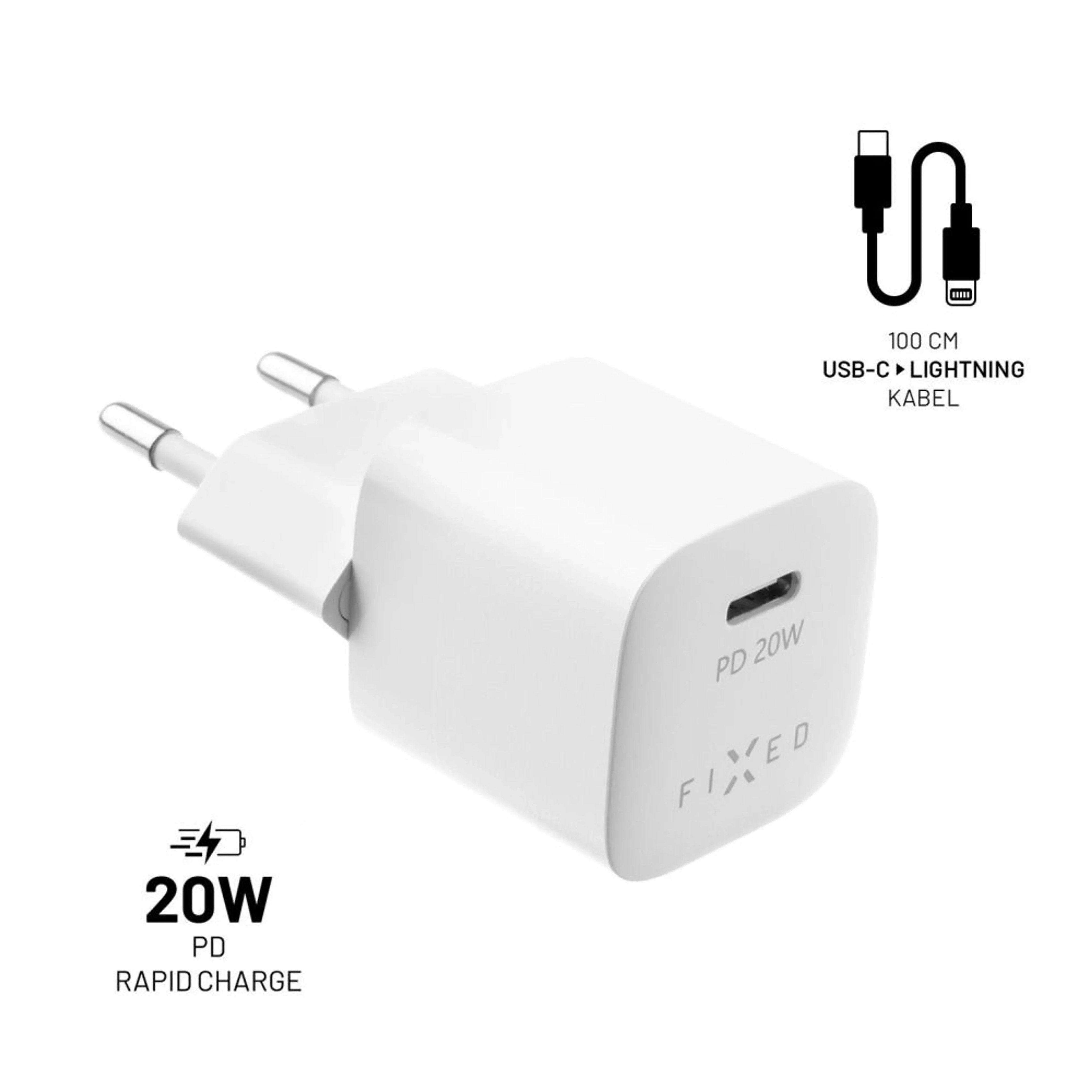 EAN 8591680137732 - FIXED FIXC20M-CL-WH cargador de dispositivo móvil Universal Blanco Corriente alterna Carga rápida Interio imagen 1
