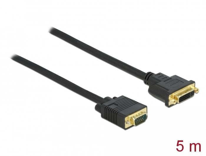 Delock Cable Dvi 24+5 Hembra A Vga Macho 5 M