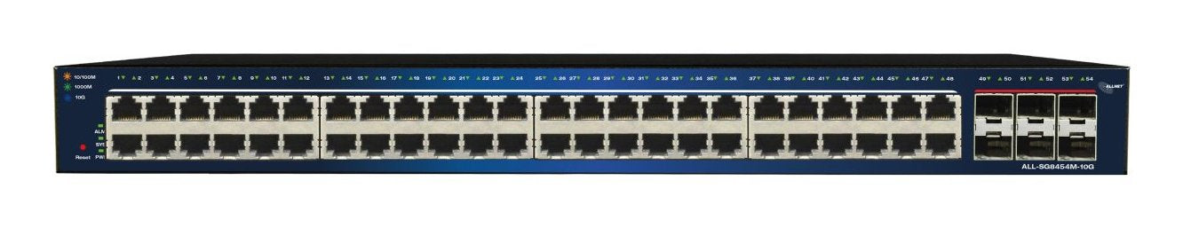 Allnet Switch Smart Managed Layer2 54 Port &Hll 48x Port 1 Gbe &Hll 6x Sfp+ &Hll 19\"&Hll All-Sg8454m-10g