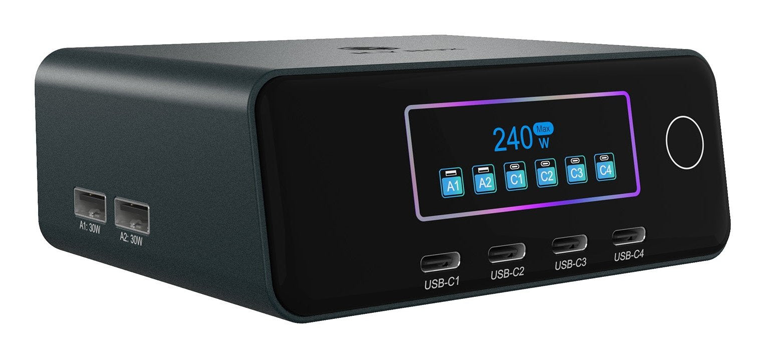 Gan-Cargador Con Lcd-Tft Display Bis Zu 240w
