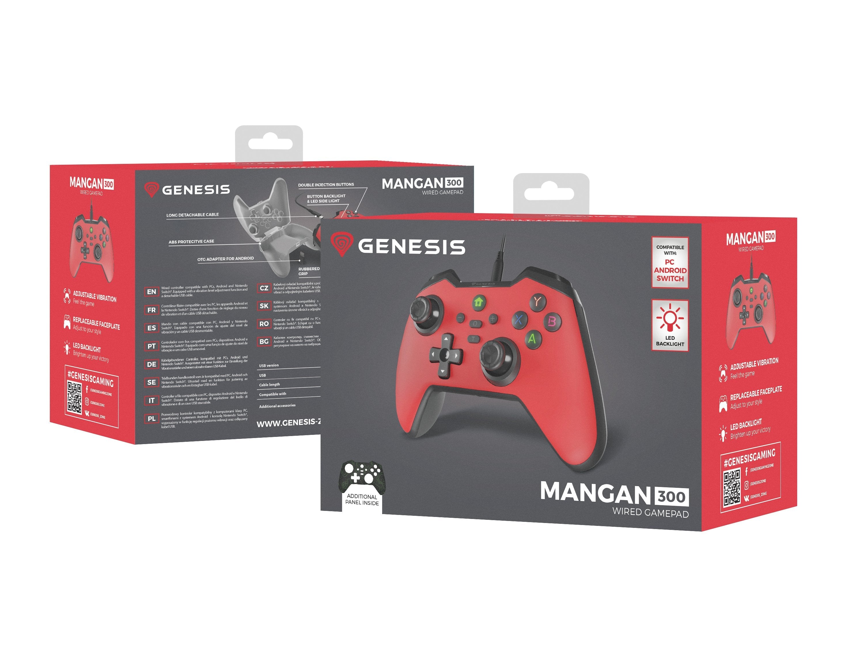 EAN 5901969443783 - GENESIS Mangan 300 Rojo USB Gamepad Analógico/Digital Android, Nintendo Switch, PC imagen 13