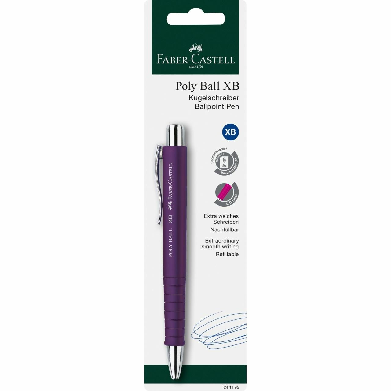EAN 4005402411955 - Faber-Castell 241195 bolígrafo Azul Bolígrafo de punta retráctil con pulsador Extra-grueso imagen 7