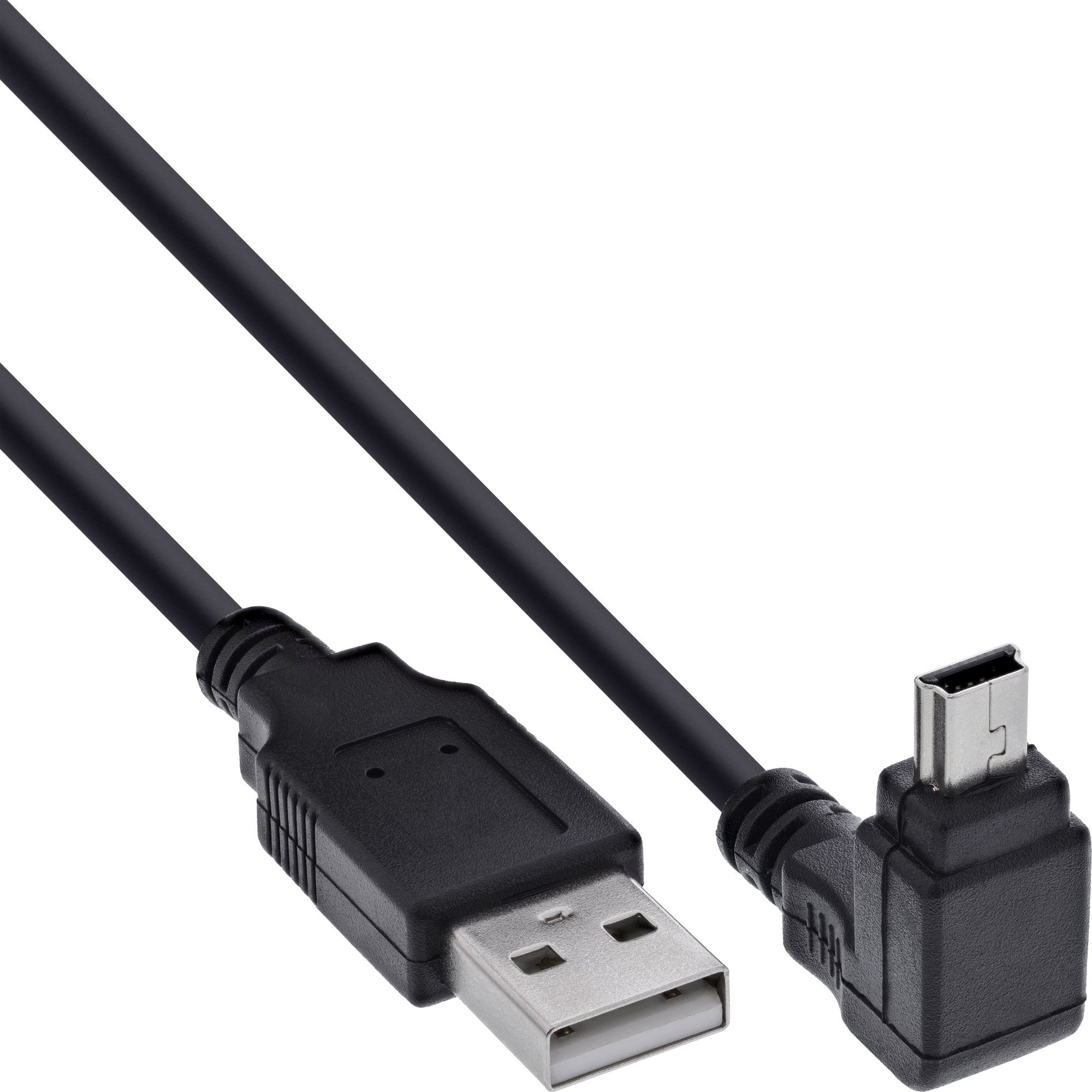Inline Usb Tipo A Macho A Mini 5 Pines Macho En Ángulo De 90° Negro 1m