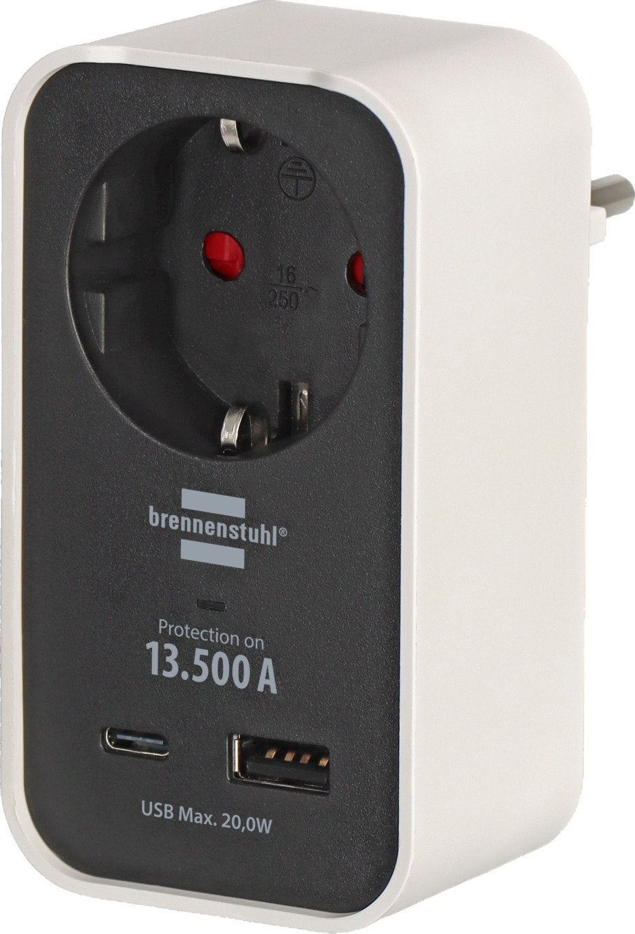 Brennenstuhl Adaptador Con Protección Contra Sobretensiones 13.500 A Usb A Y C