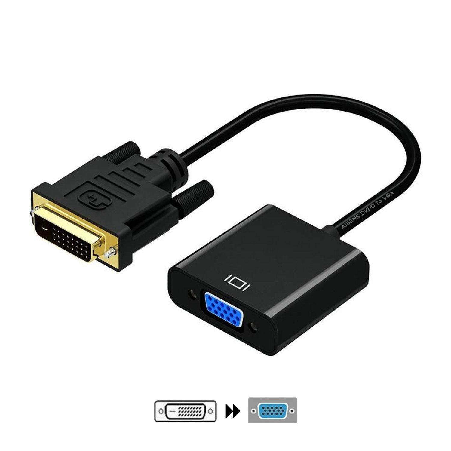 Aisens Conversor Dvi-D A Vga - 24+1/M-Hdb15/H - 10cm - Negro