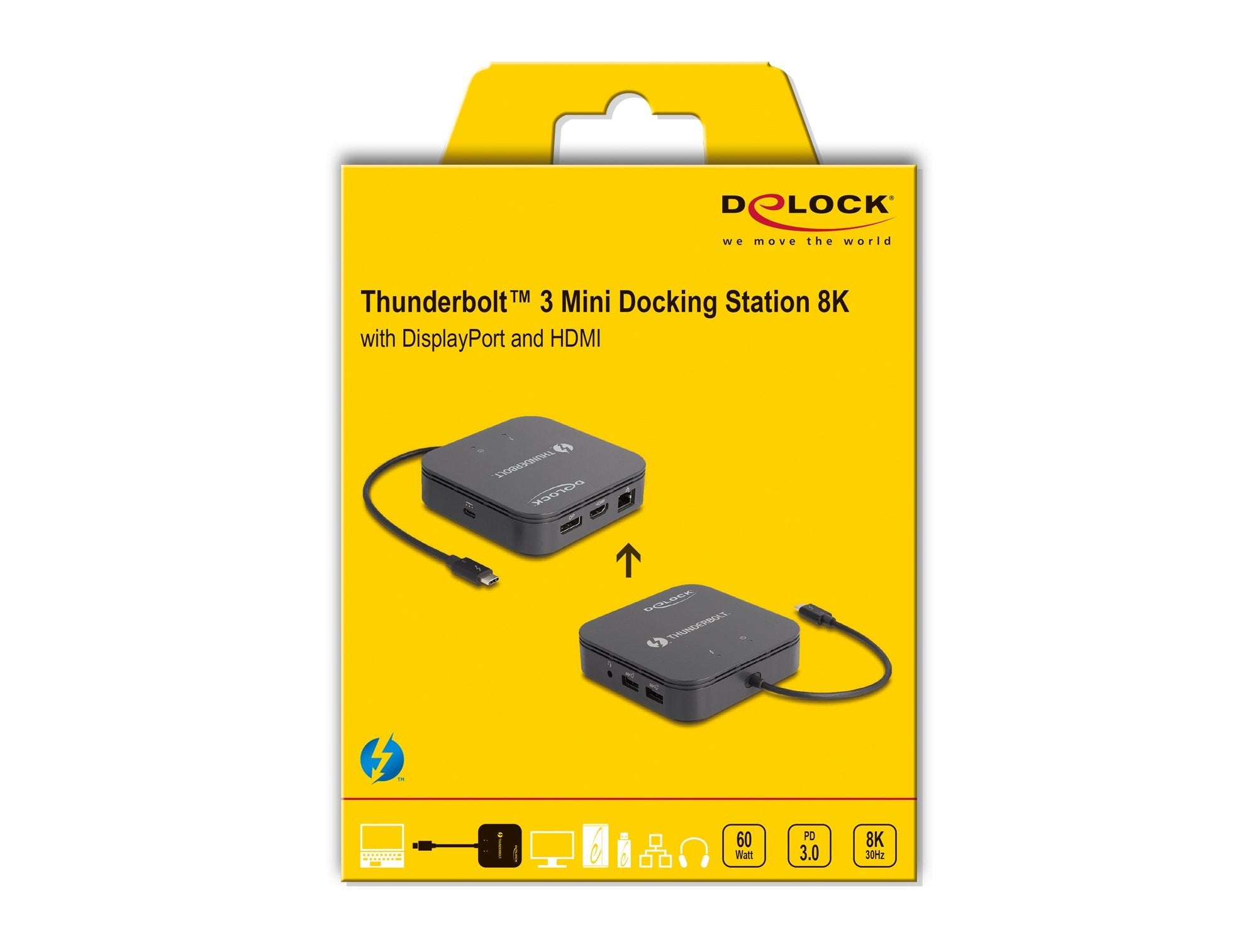 Delock 87789 Dockingstation Thunderbolt 3 8k - Displayport / Hdmi / Usb / Lan / Audio / Pd 3.0