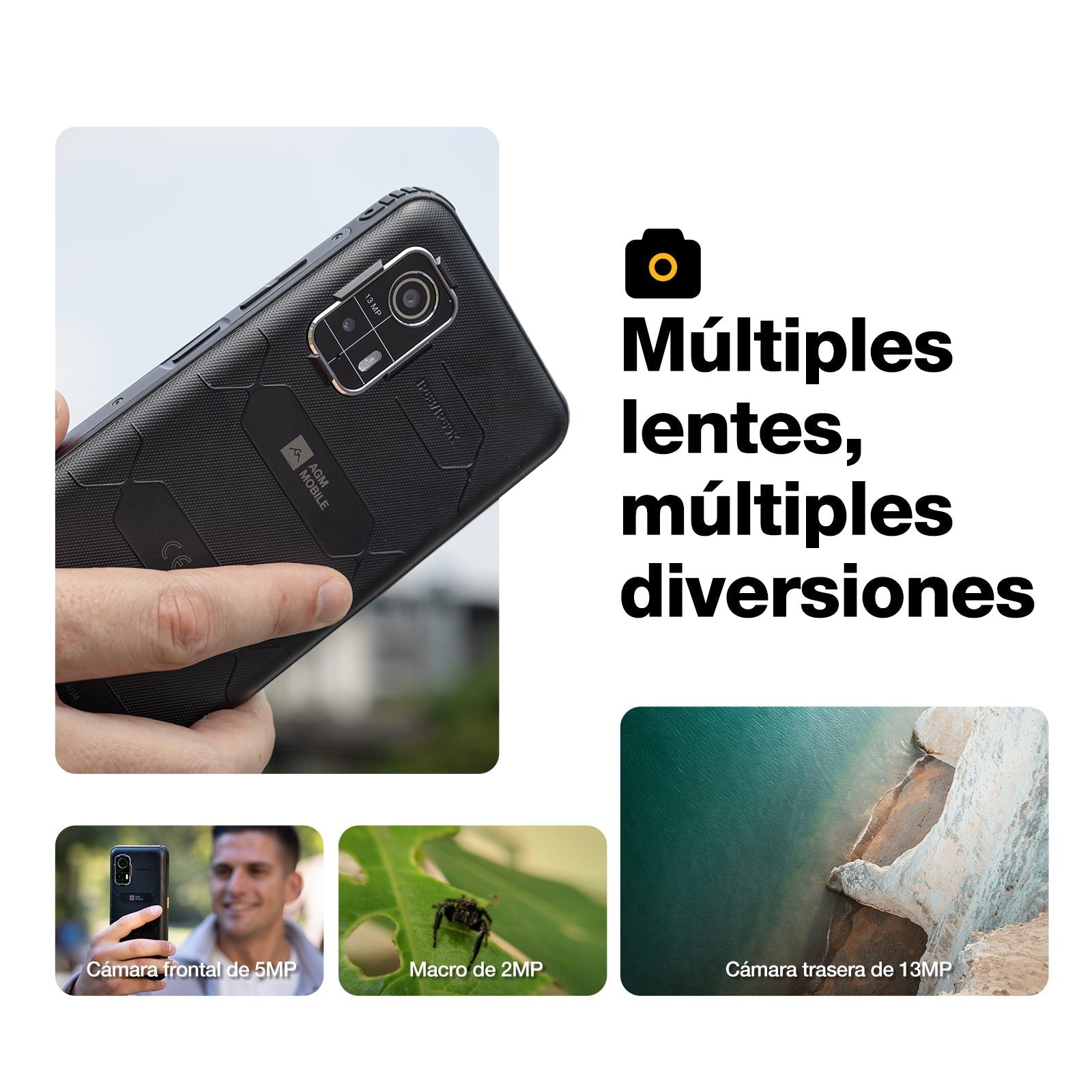 Agm H Max Black Rugerizado 8+256gb 6.56" 90hz Hd+ 4g