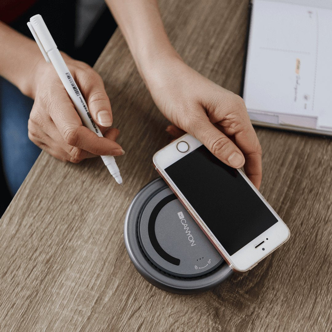 Docking Usb Tipo-C Con Cargador Qi Canyon Cns-Tds07dg 2x Usb 2x Usb Tipo-C 1x Hdmi 1x Rj45 Gris Oscuro
