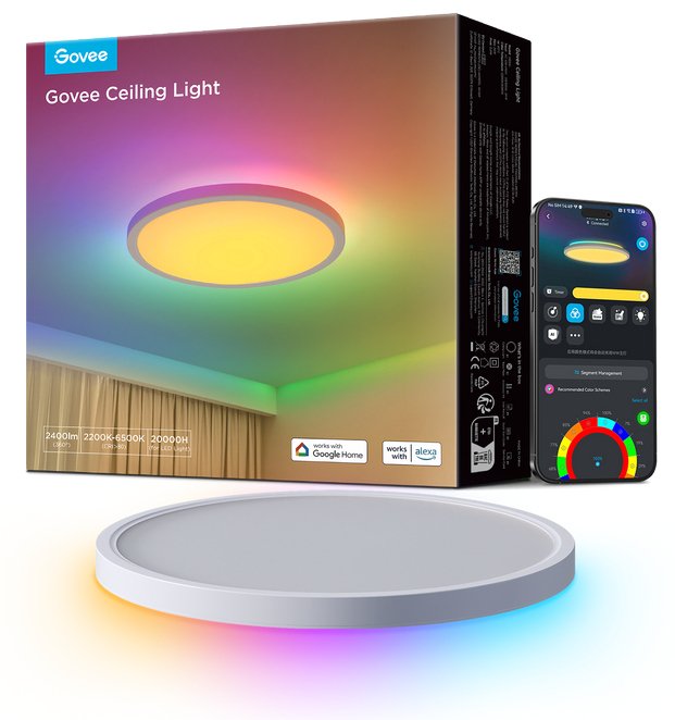 Govee 30cm Rgbww + Rgbic Round Smart Ceiling Light H80a1c01