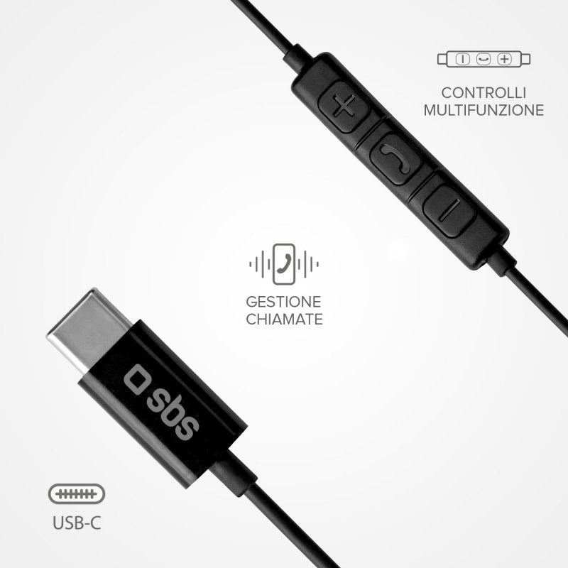 Auriculares Magneticos Sbs Teeartyck Negro Tipo C Con Microfono