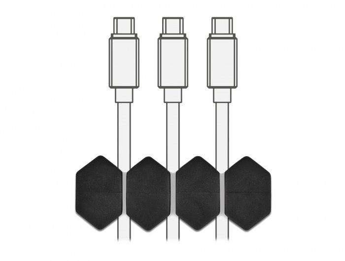 Delock Cablehalter Mit 3 Durchführungen Wabenförmig Set 6 Stück