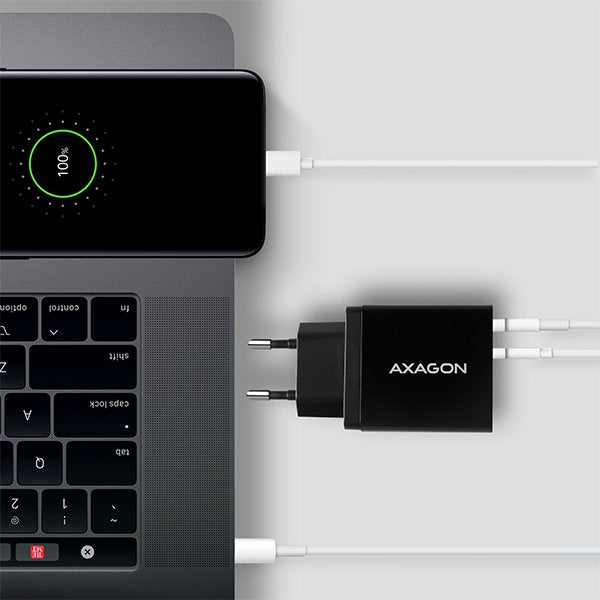 Cargador De Red Axagon Acu-Pq22, Pd Y Quick, 2x Puertos Qc3.0 / Afc / Fcp + Pd Tipo-C, 22w