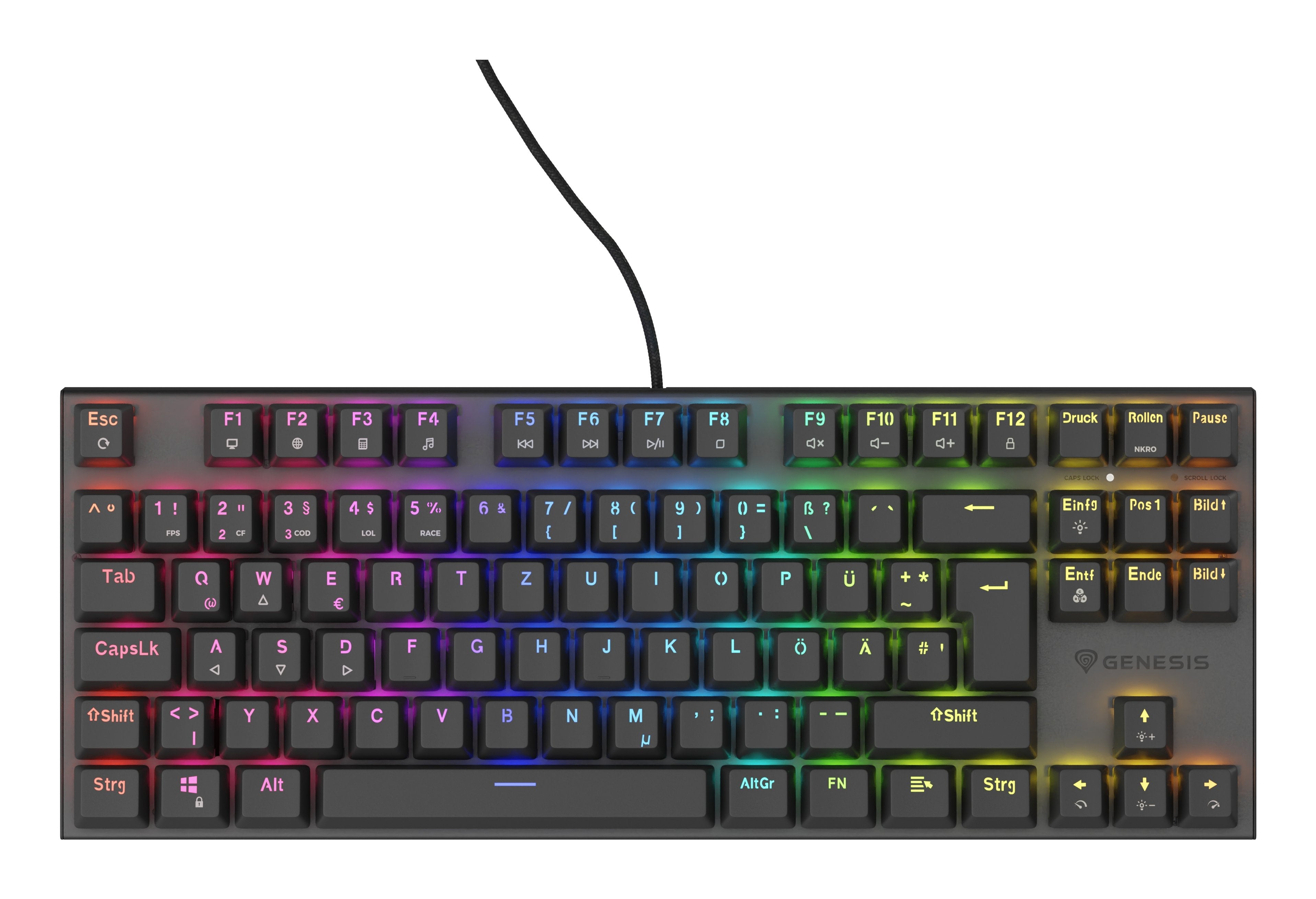 Genesis Gaming Tastatur Thor 303 Tkl Brown Cablegeb. (De)