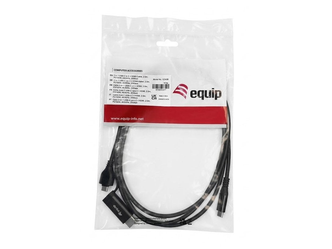 Equip Adaptador Usb-C->Usb-C+Hdmi Pd100w 4k 60hz 2.00m Alu.