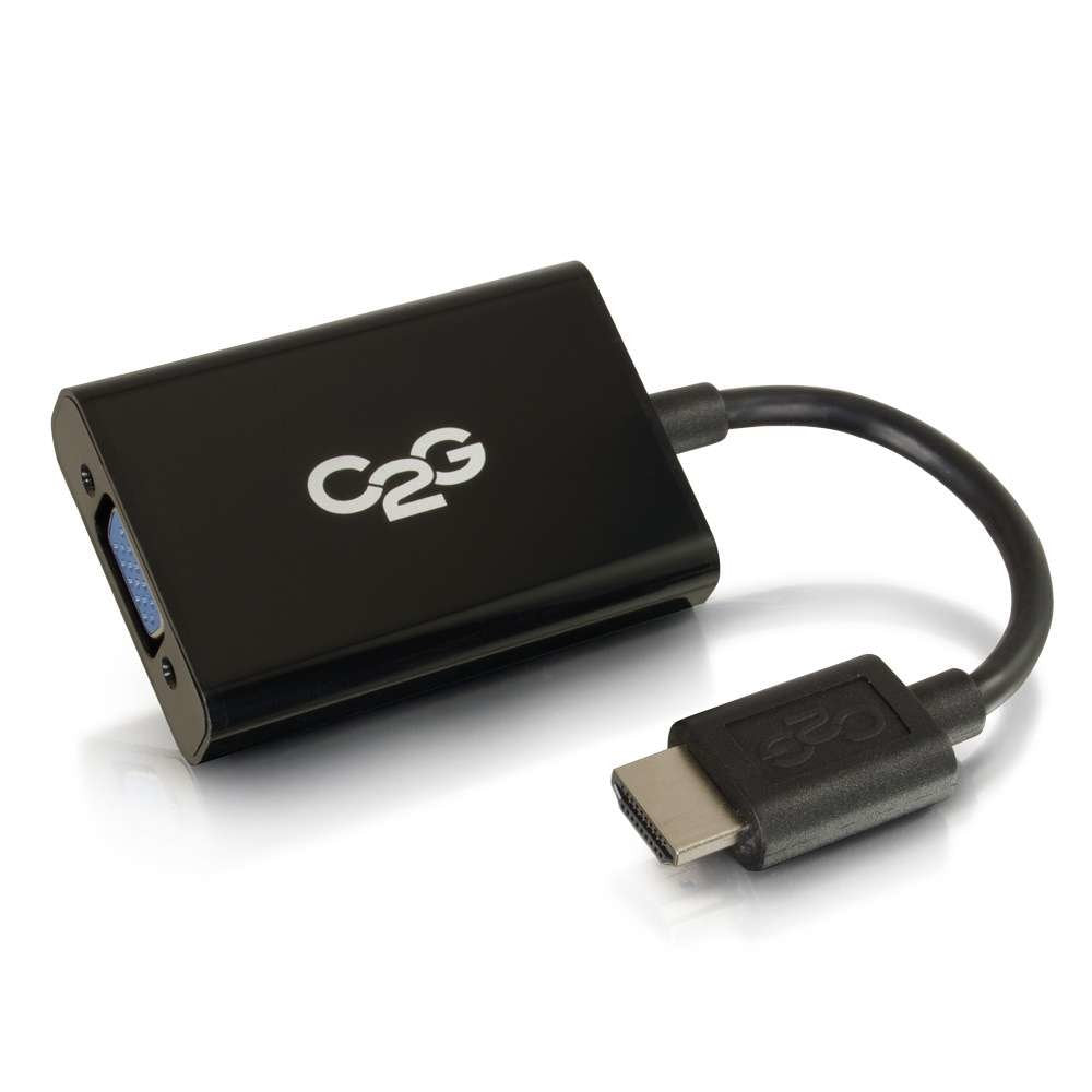 C2g Hdmi To Vga + Audio Adapter Hdmi To Vga + Audio Converter 1080p Vídeo Conversor Hdmi Vga Negro