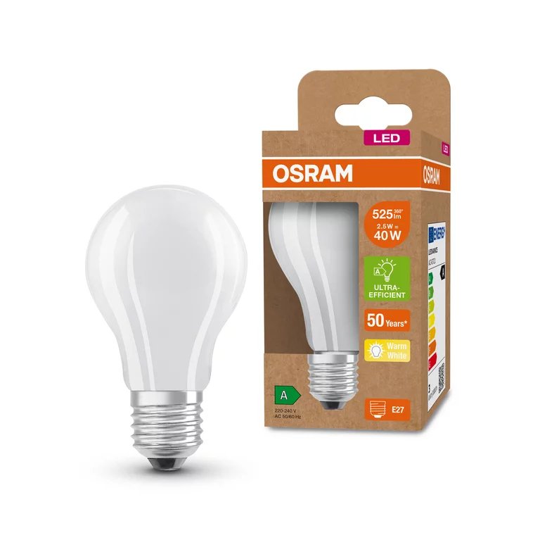  Osram Led Classic A 40 Energy Efficiency Class A 2.2w 830 Frosted E27