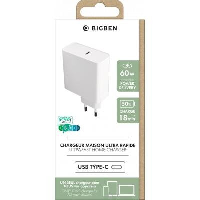 Big Ben Basecs60wcpdw Cargador De Pared Blanco Usb-C 60w