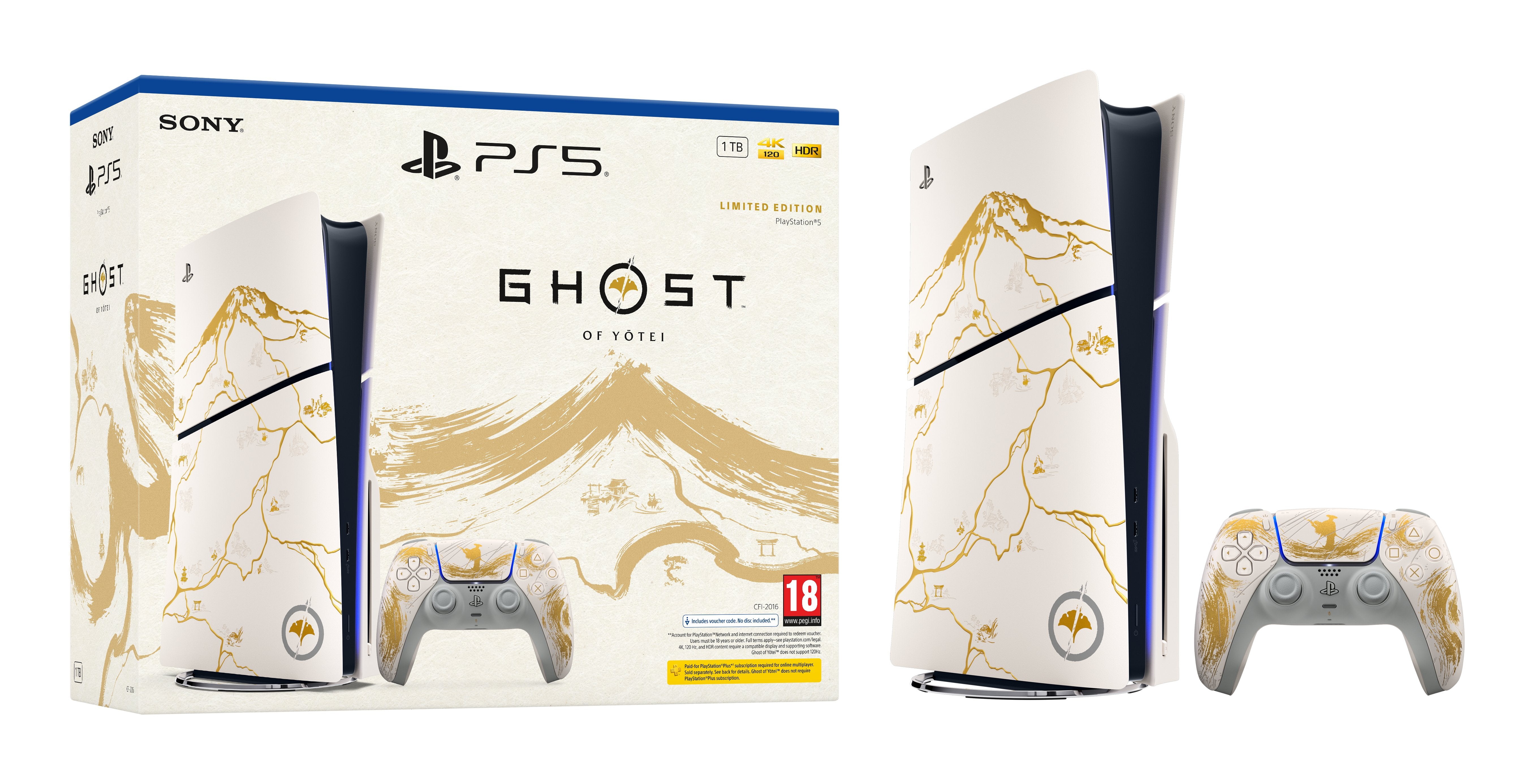 EAN 0711719599463 - Sony PlayStation 5 - Ghost of Yotei Gold Limited Edition 1 TB Wifi Negro, Blanco imagen 1