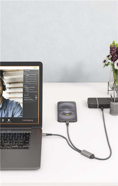Cable Usb 2.0 De Goobay, Conector Usb-C > Conector Usb-C Negro/Gris, 1,5 Metros, Carga Con Hasta 60 W Pd, Cable Textil Con Conectores Metálicos 75739