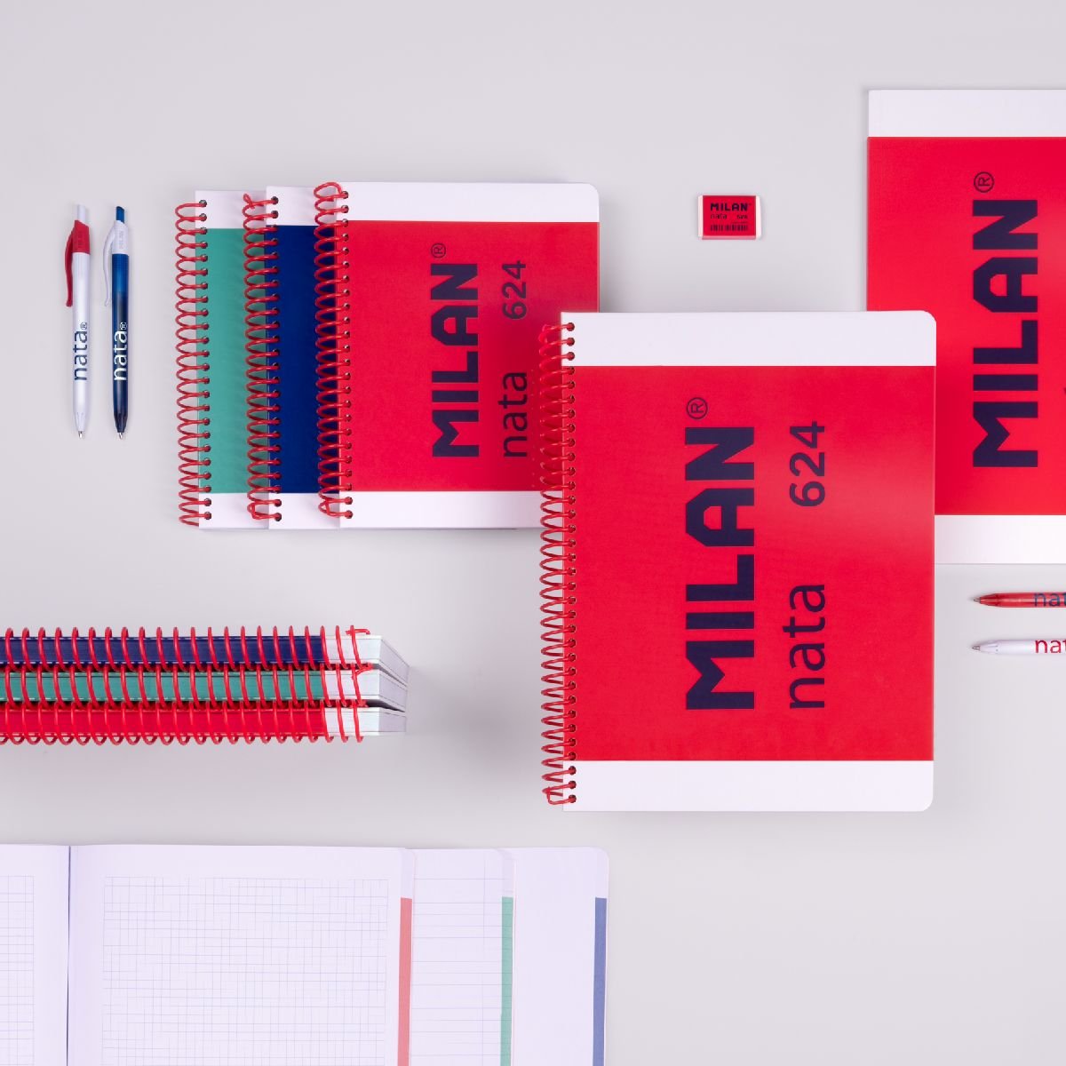 EAN 8411574109983 - Milan 57053E80B cuaderno y block A5 80 hojas Azul imagen 4