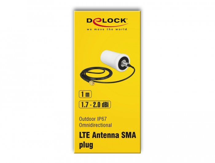 Delock Lte Antenne Sma Stecker 1.7 - 2.0 Dbi Ula100 1m Omnidirektional Starr Outdoor Weiss