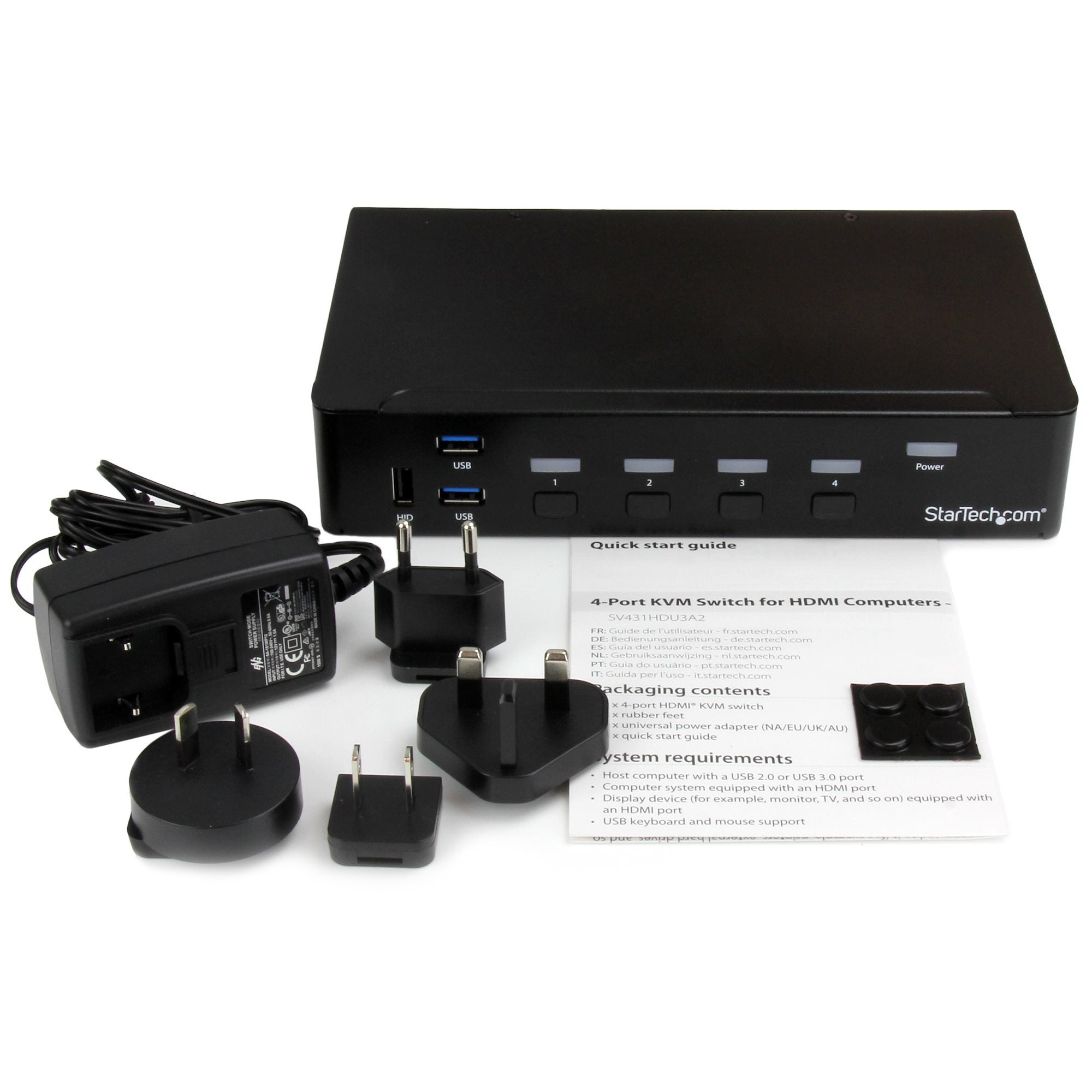 EAN 0065030863735 - StarTech.com SV431HDU3A2 interruptor KVM Montaje en rack Negro imagen 6