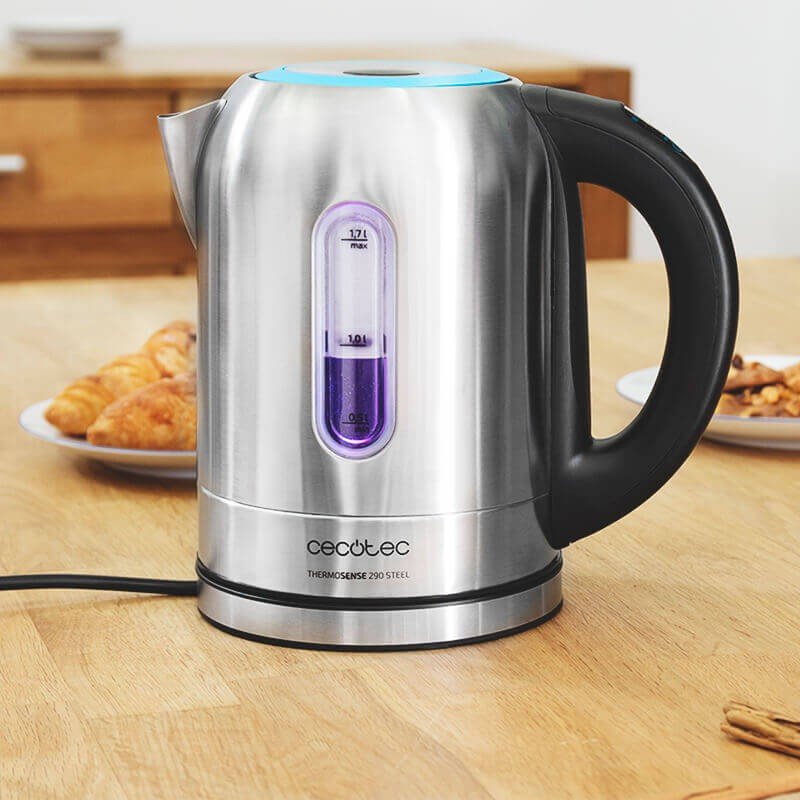 Hervidor De Agua Cecotec Thermosense 290 Steel 2200w Capacidad 1.7l