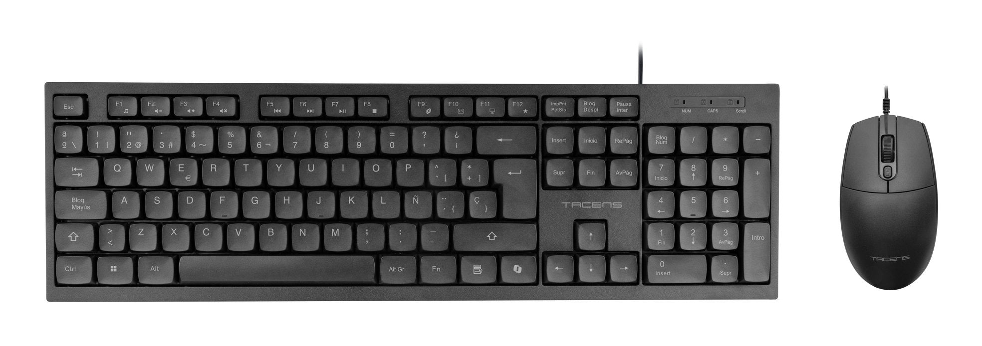 Teclado Y Mouse Tacens Anima Acp02es Teclado Usb Y Mouse Usb 1600dpi Color Negro