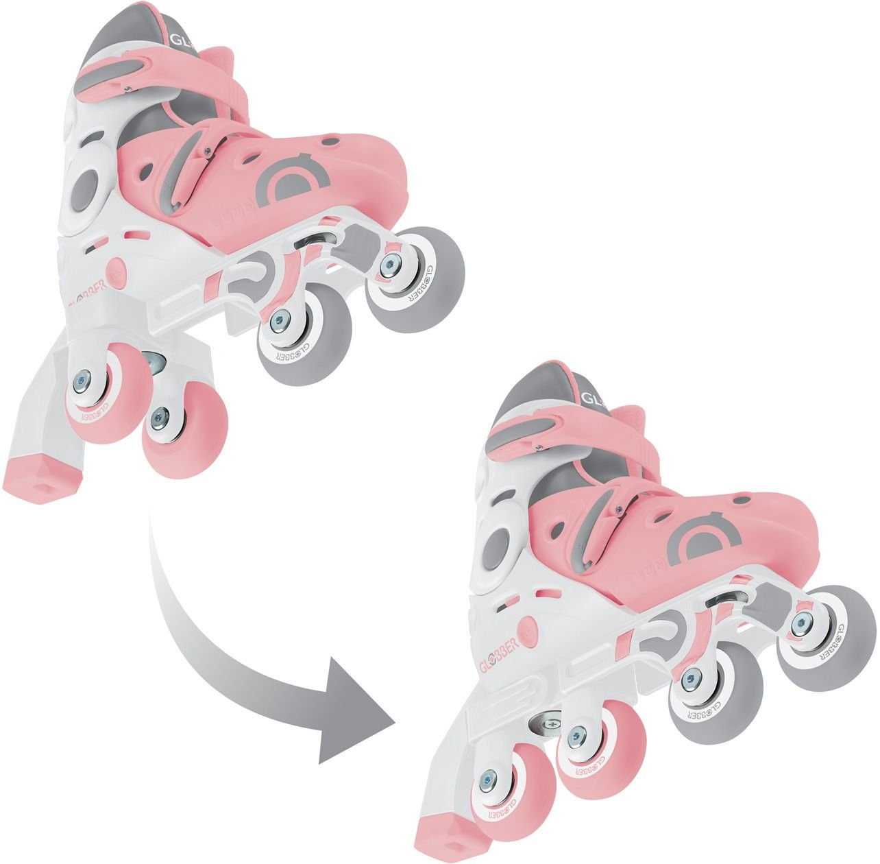 Globber Learning Skates 2 En 1 Gr. 26-29, Patines En Línea Rosa 780-210