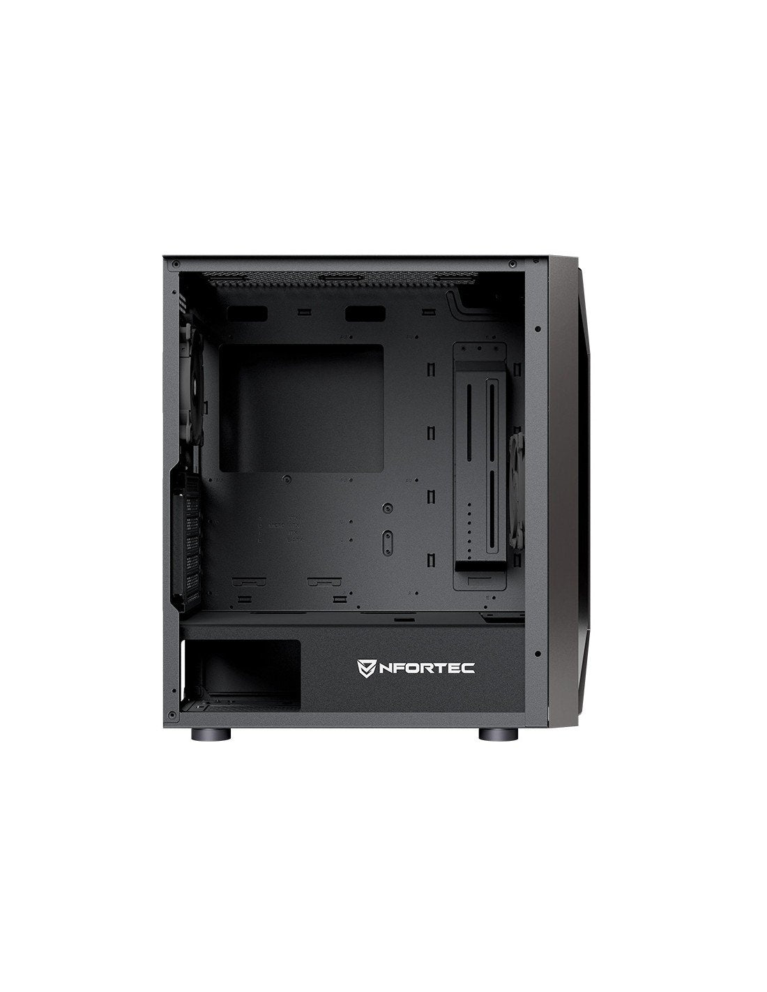 Nfortec Caja Gaming Cristal Templado Nervia Black. Usb 3.0 A-Rgb. Negro