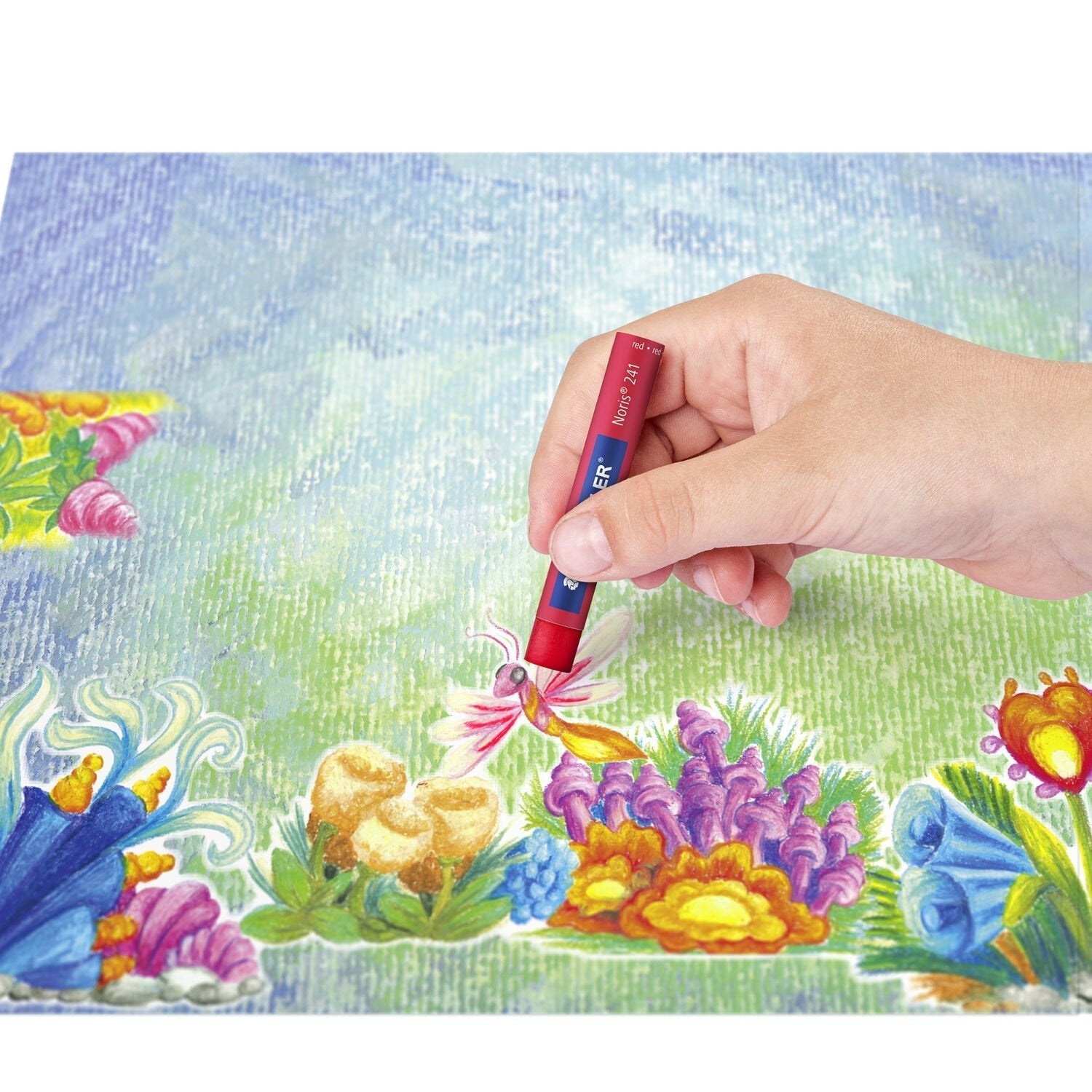 Staedtler Noris 241 Pack De 25 Ceras Blandas - Diametro 8mm - Resistencia A La Rotura - Colores Surtidos