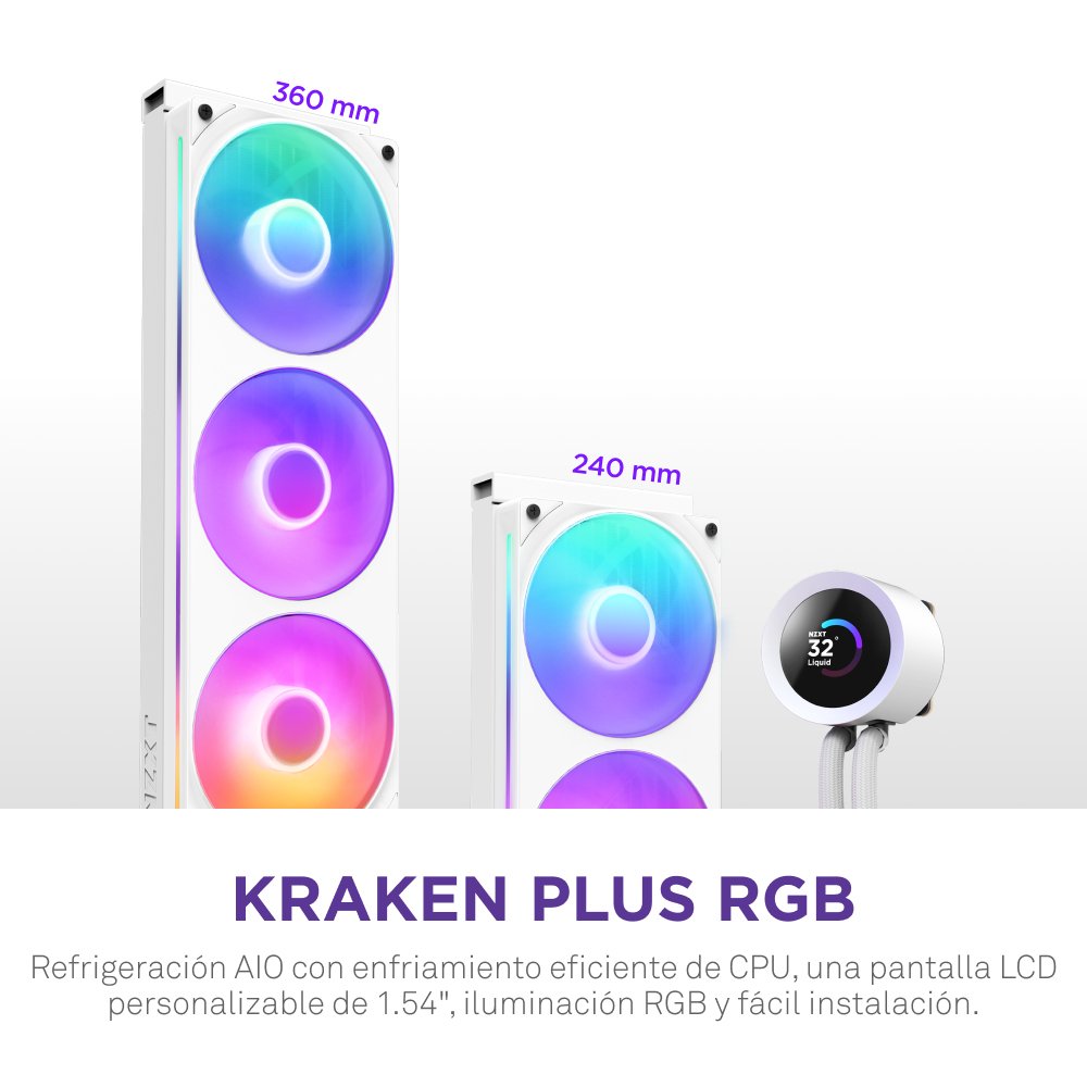 EAN 5056547205267 - NZXT Kraken Plus 360 RGB Procesador Sistema de refrigeración líquida todo en uno Blanco 1 pieza(s) imagen 2