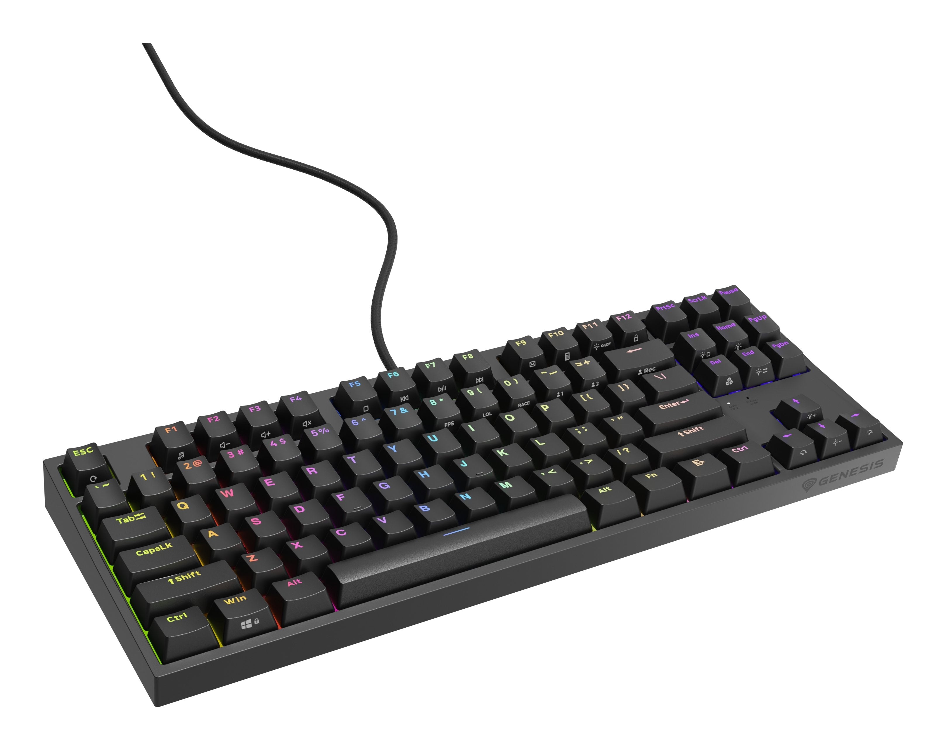 Genesis Thor 404 Tkl Rgb Mechanical Gaming Keyboard, Kailh Box Brown V2 Switch, Us Layout, Wired, Black