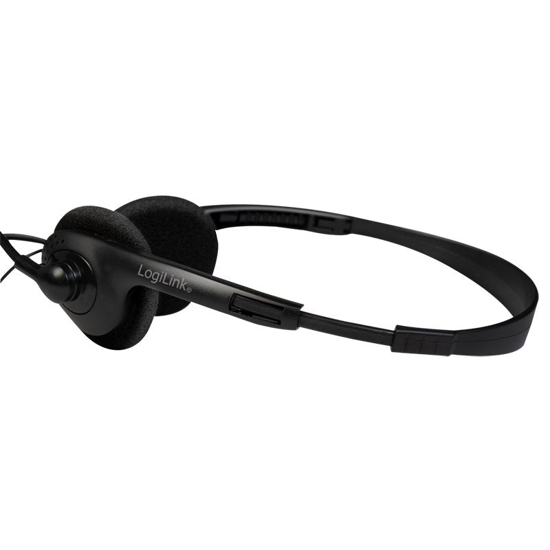 Auriculares Logilink Hs0052 On-Ear  3.5mm  Negro, 1.8m Cable