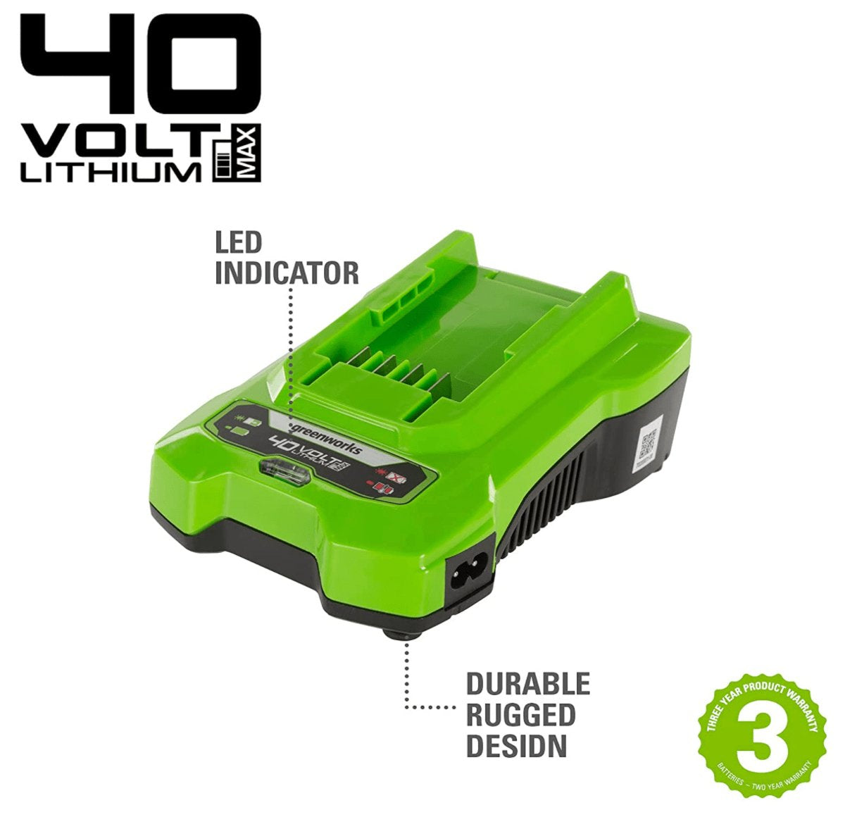 Cargador 40v 2a Greenworks G40c - 2932507