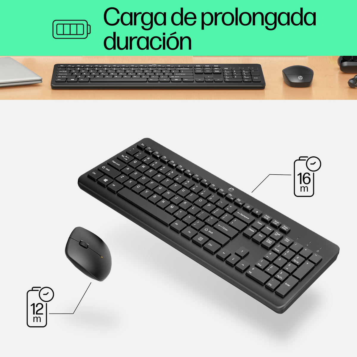 EAN 0195908430872 - HP 230 Wireless Mouse and Keyboard Combo White teclado Ratón incluido RF inalámbrico Blanco imagen 4