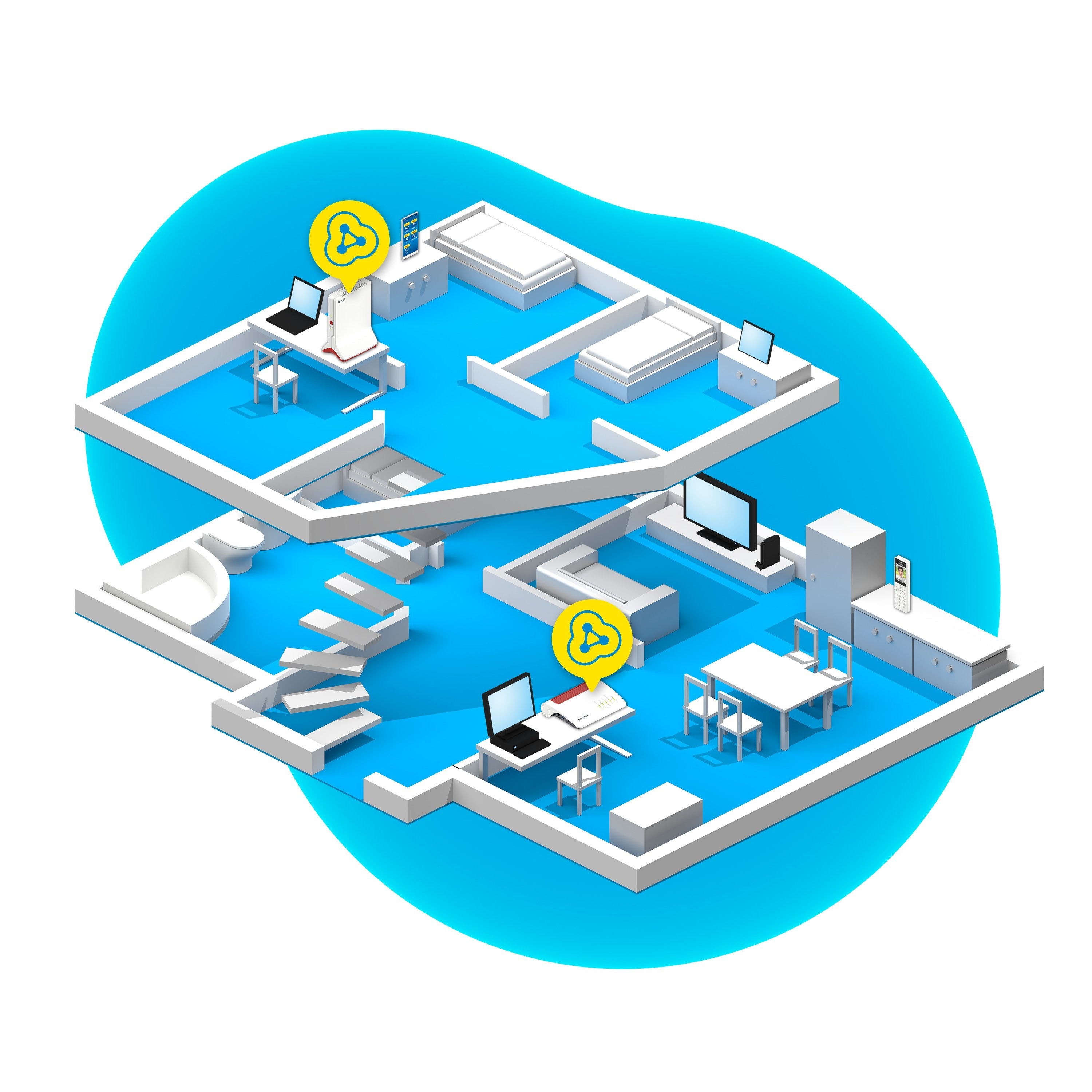 Repetidor Fritz!Wlan 6000 6000mbps Mesh Lan Gigabit Bajo Consumo Wps Wifi6
