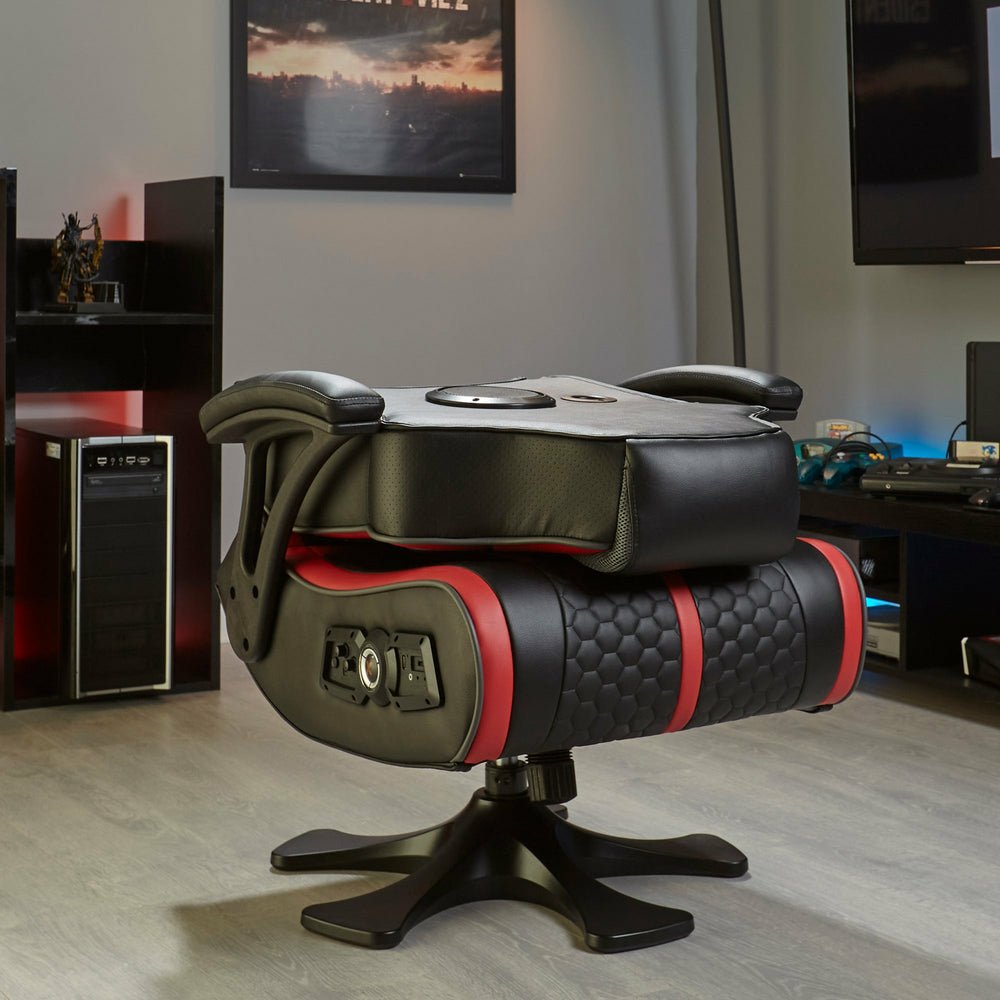 EAN 0094338200140 - X Rocker 2020014 silla para videojuegos Silla gaming Asiento acolchado Negro, Rojo imagen 9