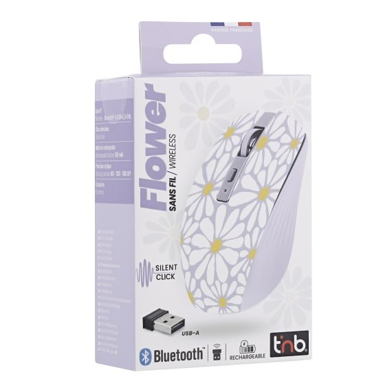 EAN 3303170118009 - T'nB MWXFLOWER ratón mano derecha Bluetooth + USB Type-A 1600 DPI imagen 3