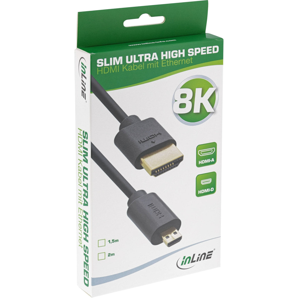 Inline Slim Ultra High Speed Hdmi Cable Am/Dm (Micro) 8k4k Negro 2m