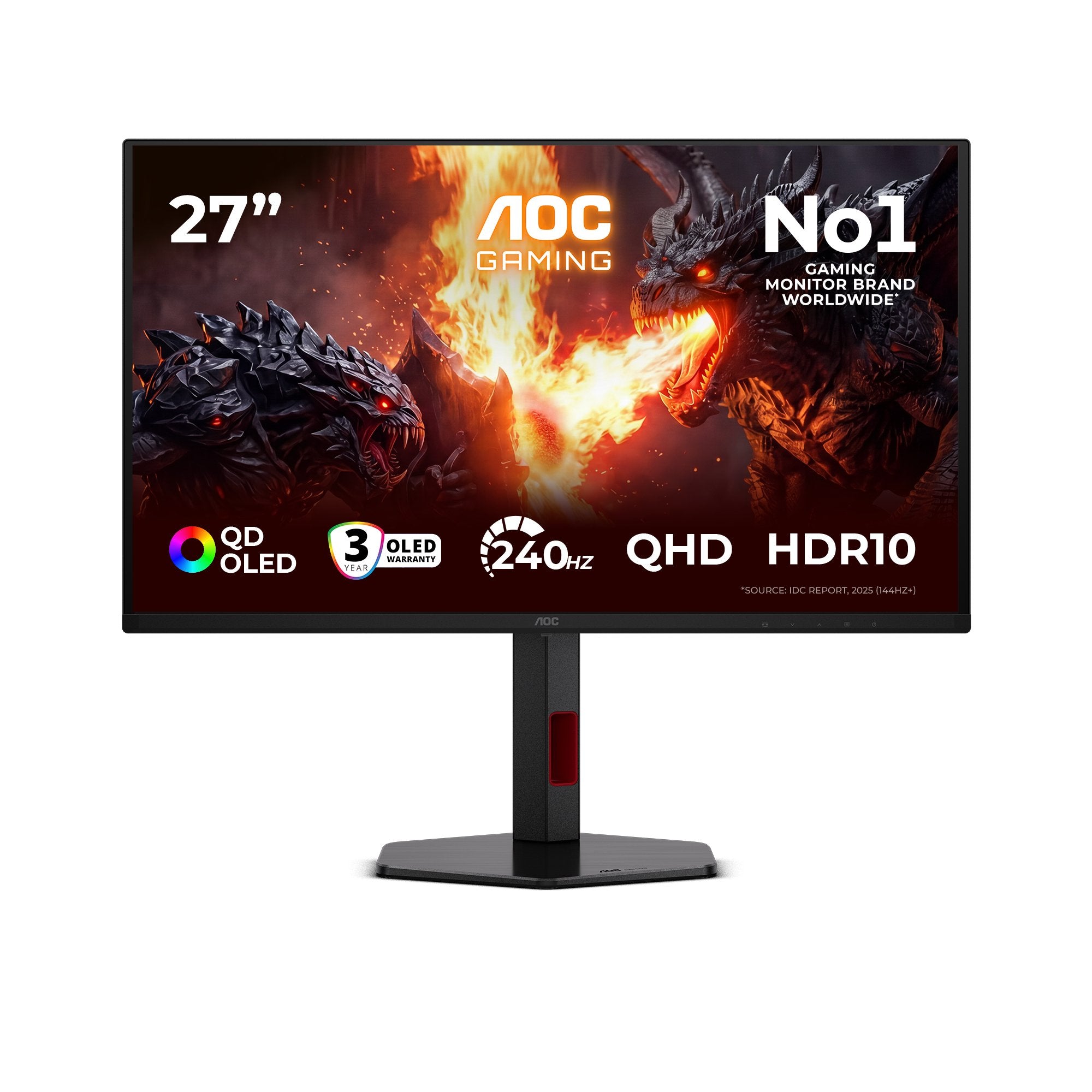EAN 4038986183130 - AOC G4 Q27G4ZDRAD pantalla para PC 67,3 cm (26.5") 2560 x 1440 Pixeles Quad HD OLED Negro, Rojo imagen 1