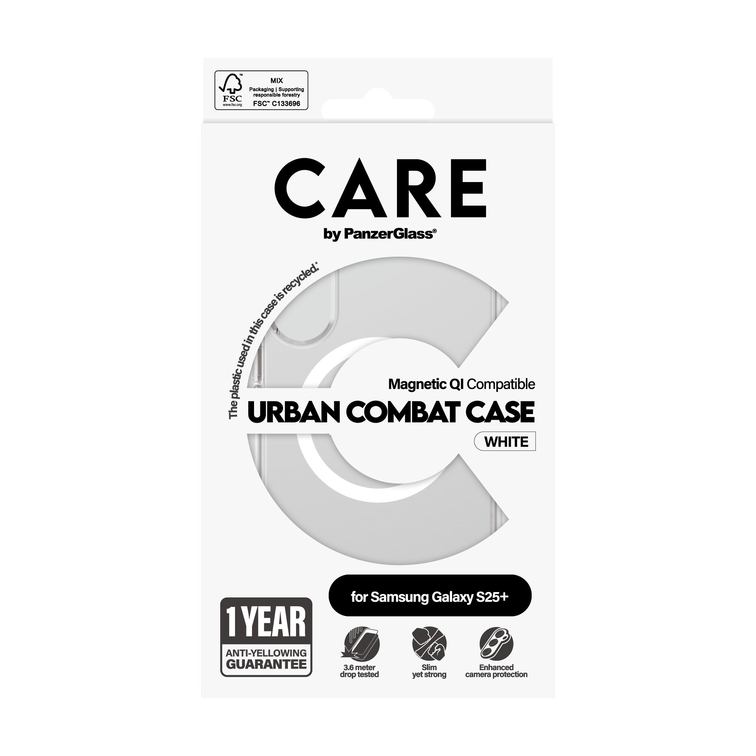 EAN 5715685017001 - PanzerGlass CARE™ by ® Urban Combat Case Transparent w. White Qi Compatible Samsung Galaxy S25+ funda par imagen 3