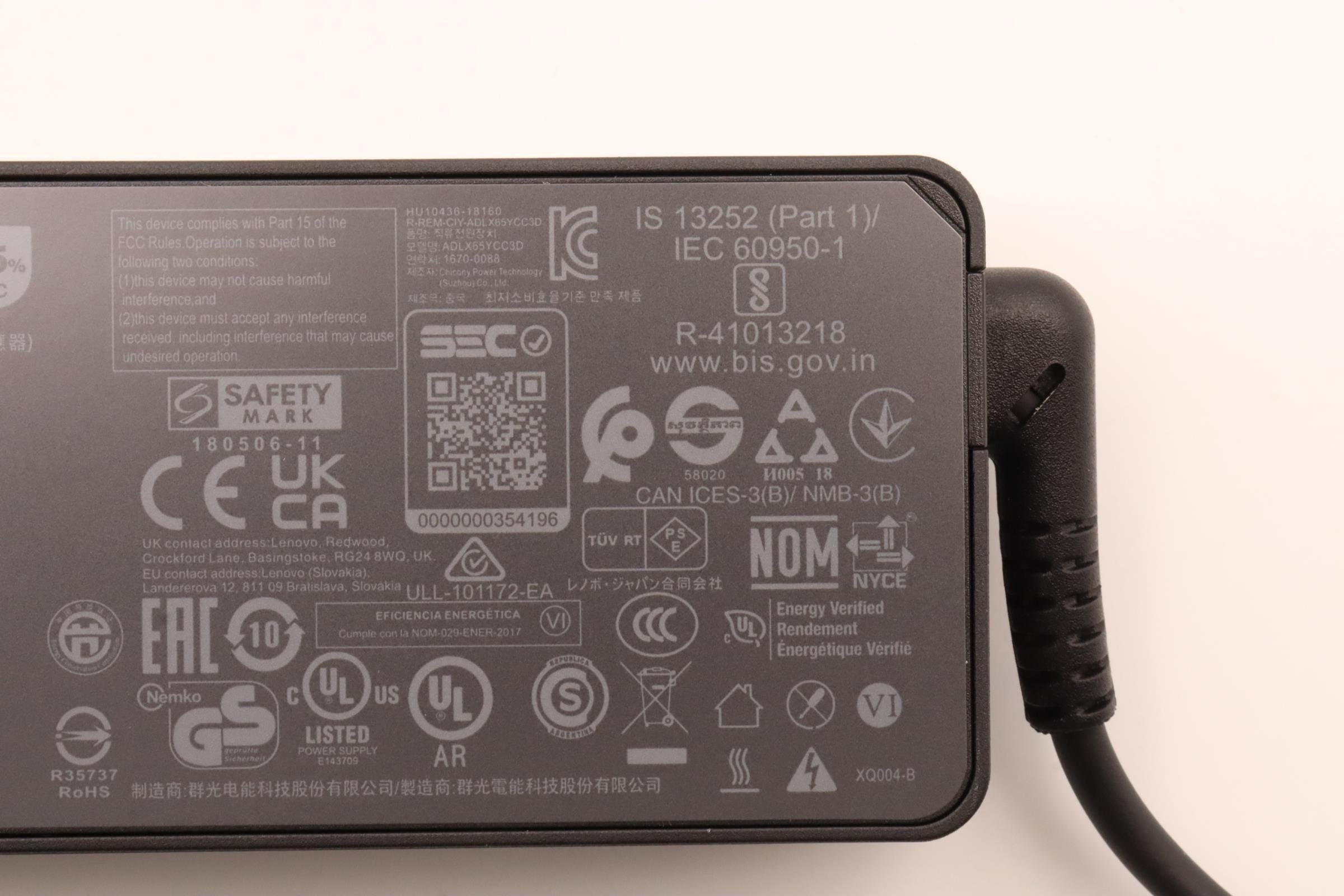 EAN 5704174636700 - Lenovo 5A10W86254 adaptador e inversor de corriente Interior 65 W Negro imagen 5