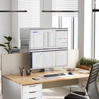 Alogic Elevate 34  Dual Vertical Monitor Stand Silver