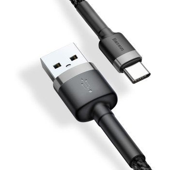 Cable Baseus Type-C Cafule  2a, 3m Gray/Black (Catklf-Ug1)