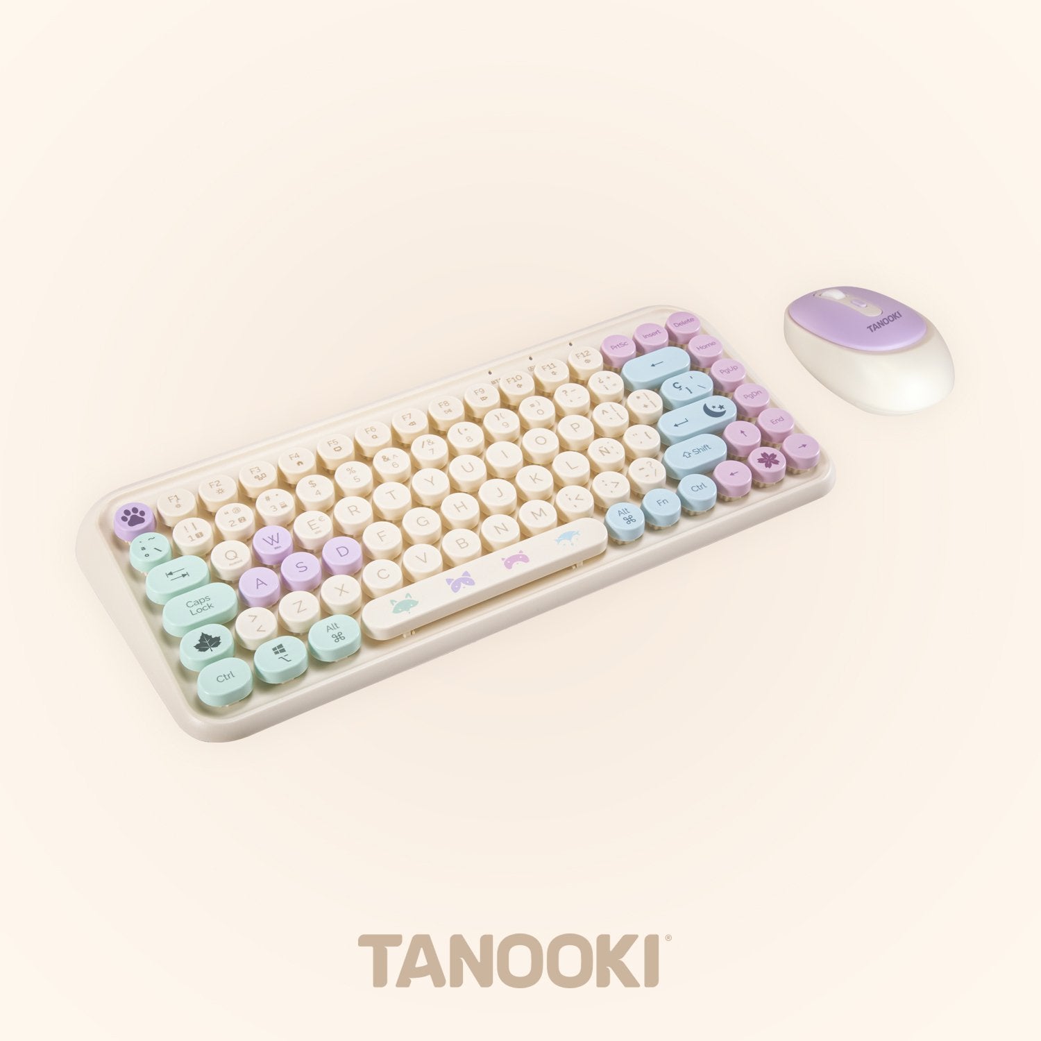 EAN 8436563094552 - TANOOKI TNK4001 teclado Ratón incluido Hogar USB + Bluetooth QWERTY Inglés, Español Crema de color imagen 2