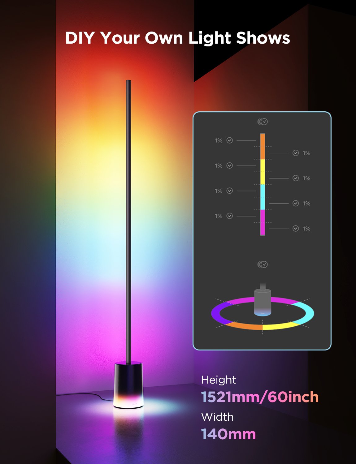 EAN 6974316999898 - Govee H607C Lámpara de pie inteligente Bluetooth imagen 6